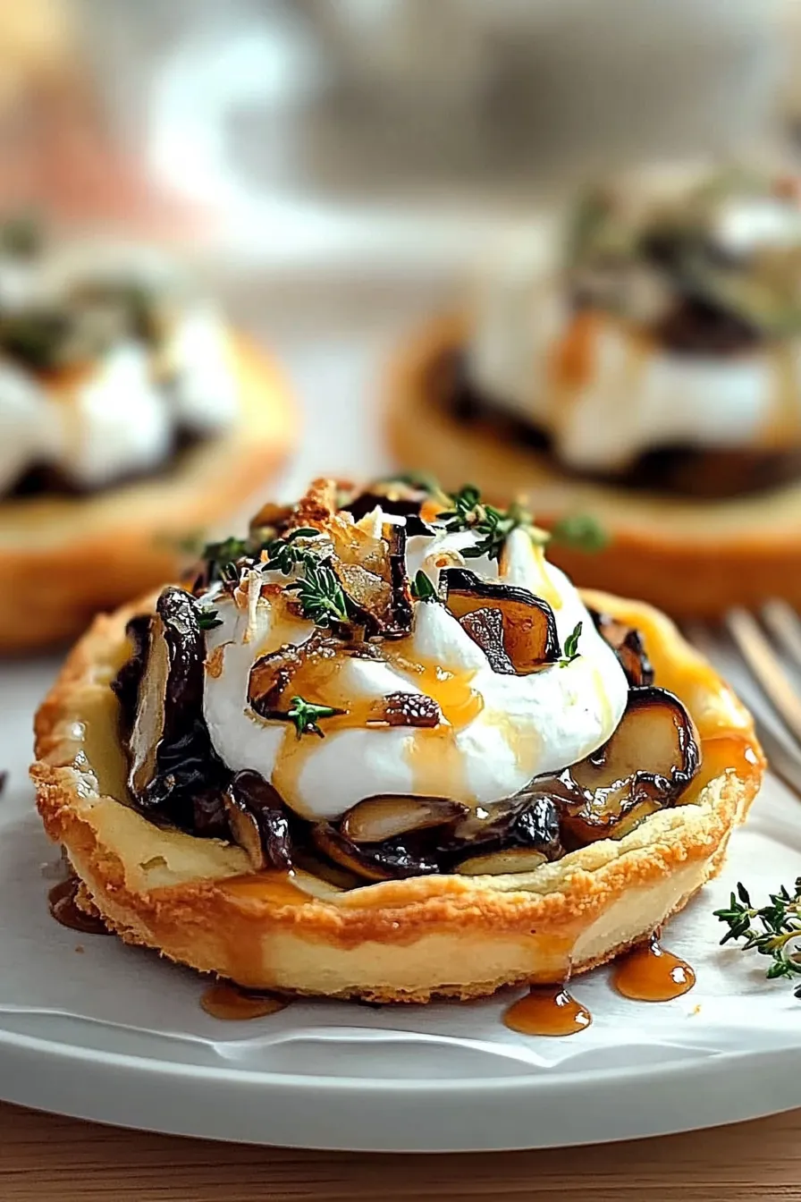 Elegant Mushroom Goat Cheese Tarts