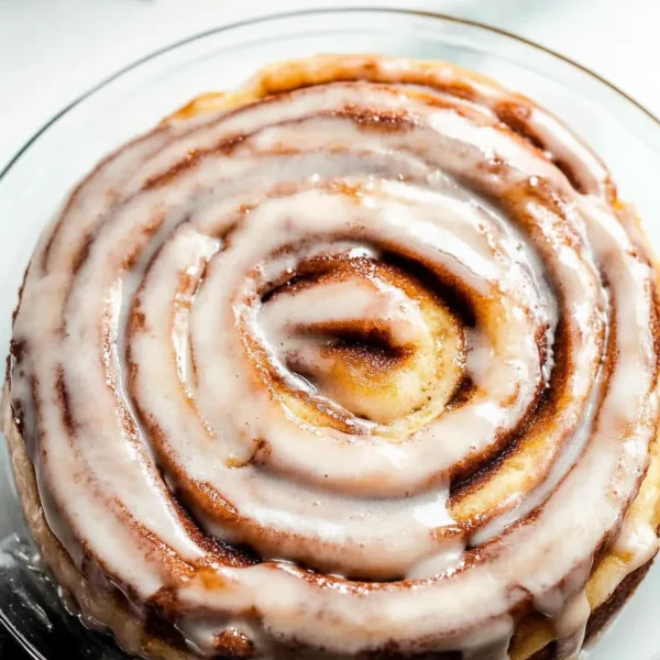 Giant Cinnamon Roll Cake Freshly Baked