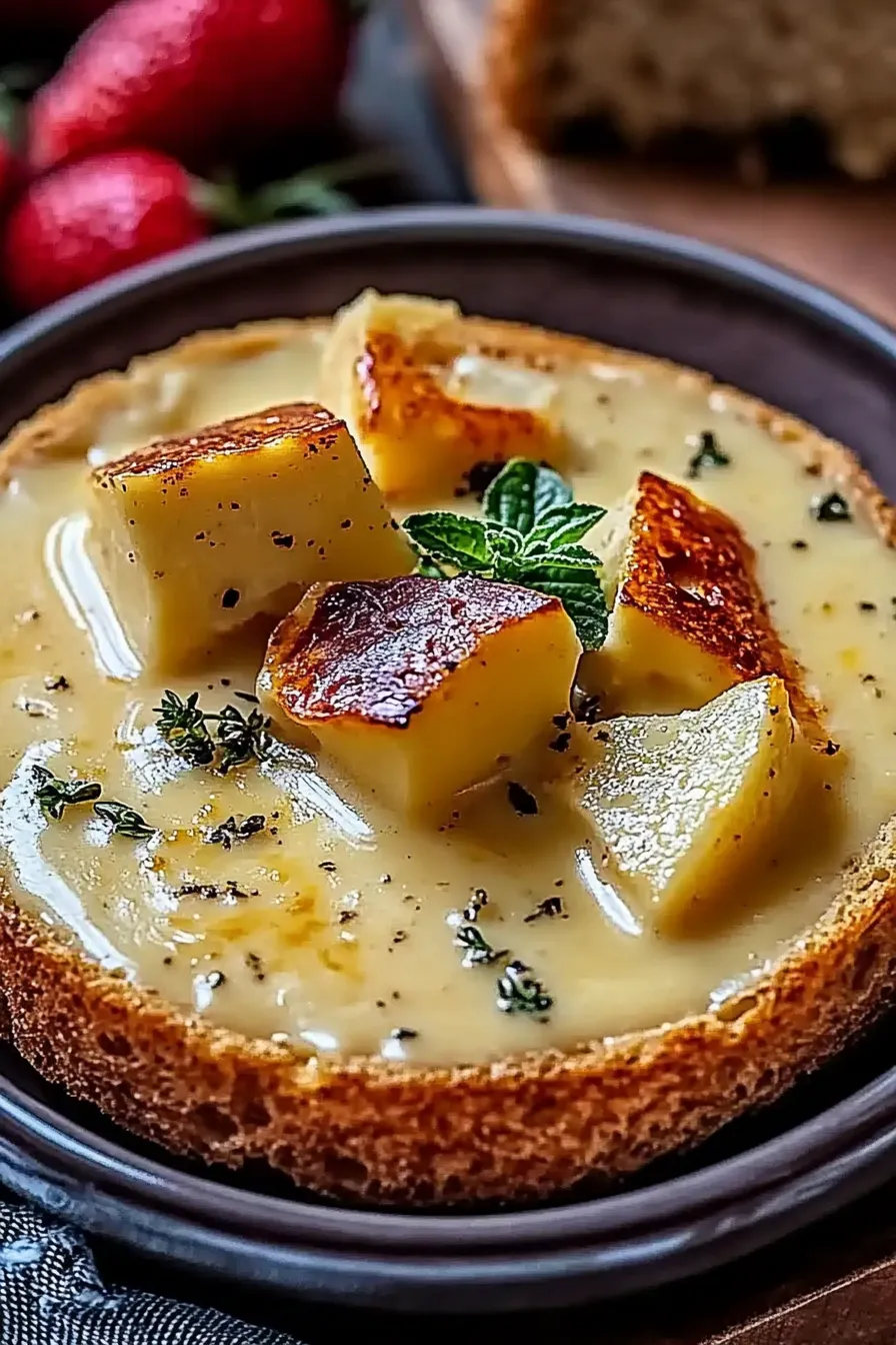 Hearty Cheddar Garlic Herb Potato Soup Recipe