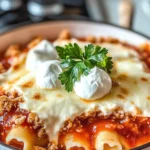 One Pot Lasagna Soup in a Bowl