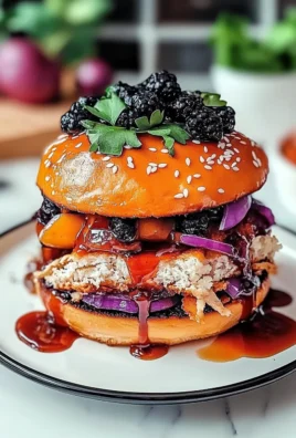 Pulled Chicken Burger with Fresh Toppings