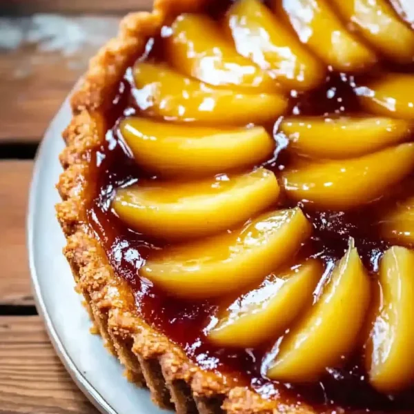 Delicious Rustic Peach Tart with Buttery Shortbread Crust