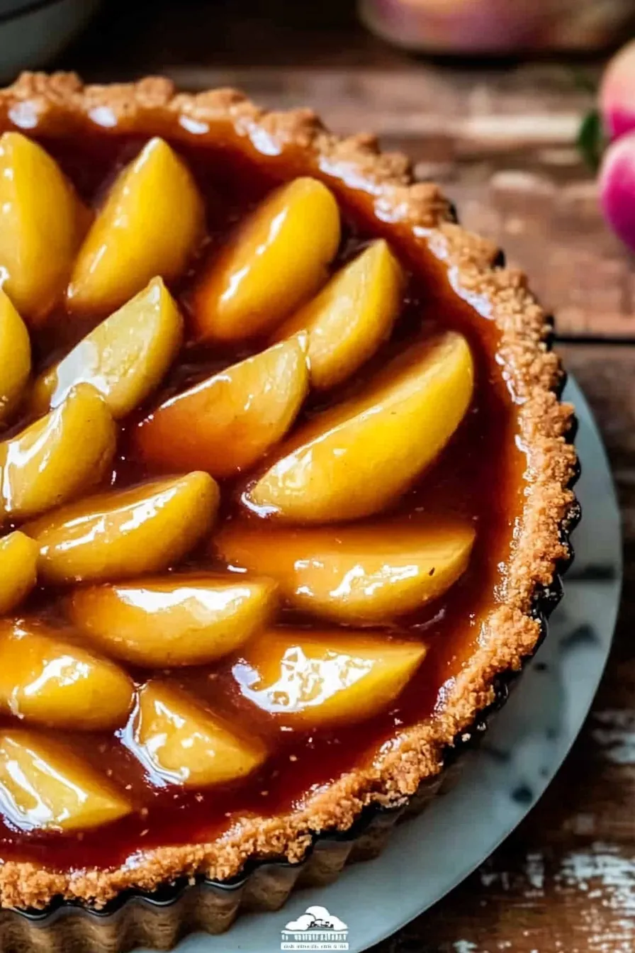 Rustic Peach Tart with Buttery Shortbread Crust