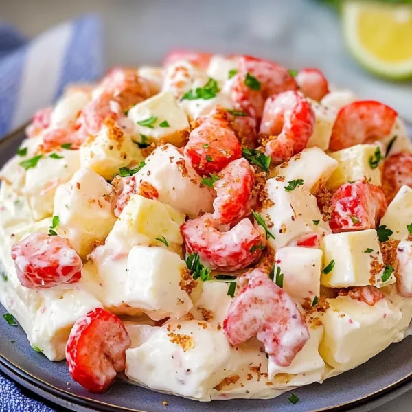 Seafood Salad with Colorful Fresh Ingredients