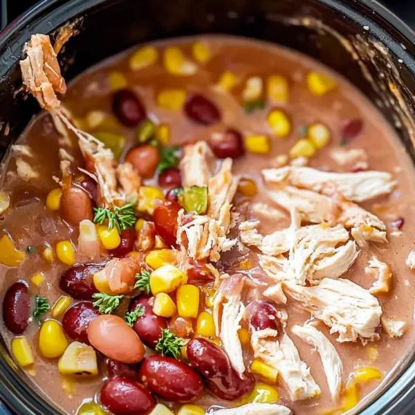 Slow Cooker Chicken Taco Soup in a Bowl