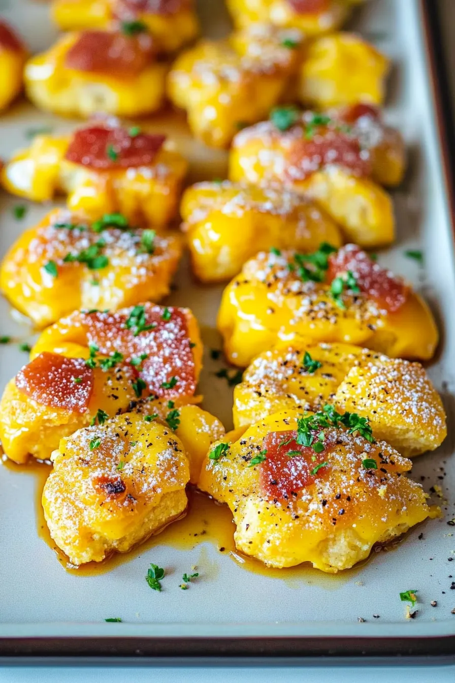 Smashed Potatoes with Garlic and Herbs
