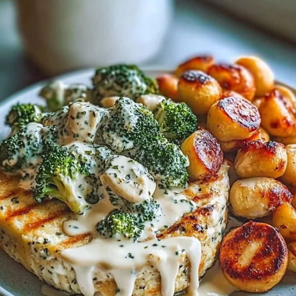 Delicious Spinach-Artichoke Greek Chicken Alfredo Plate