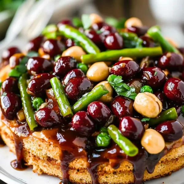 Colorful Three Bean Salad in a Serving Bowl
