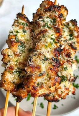 Garlic Parmesan Chicken Skewers