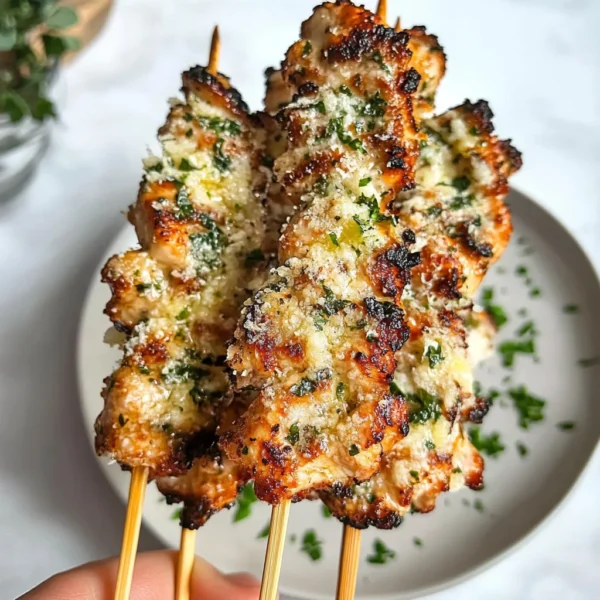 Garlic Parmesan Chicken Skewers
