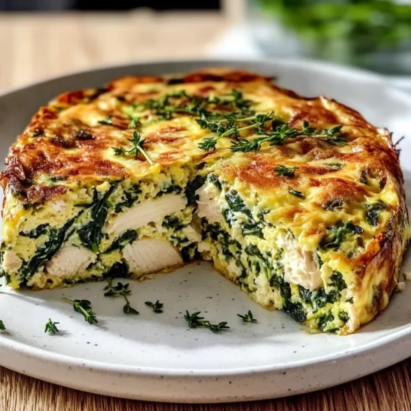 Light Chicken & Spinach Frittata with Thyme: Easy Recipe!