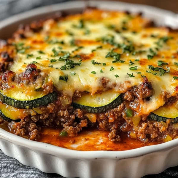 Low-Carb Ground Beef Zucchini Bake