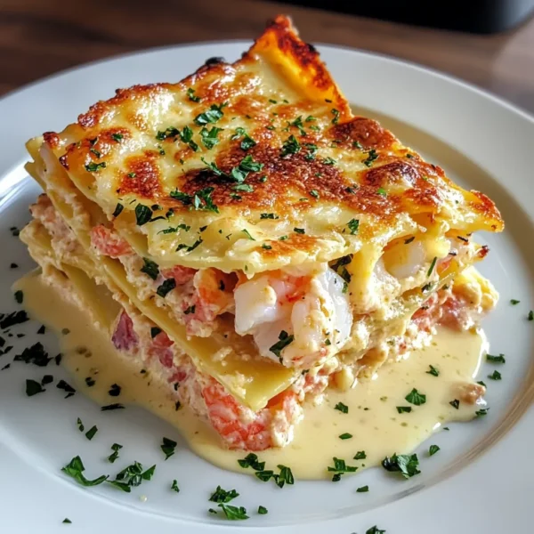 SEAFOOD LASAGNA WITH LOBSTER AND SHRIMP