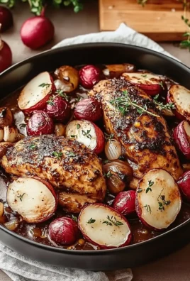 Golden Autumn Harvest Chicken Skillet in a Cast Iron Pan