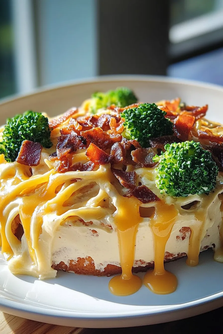 Cheesy Bacon Chicken Pasta with Broccoli