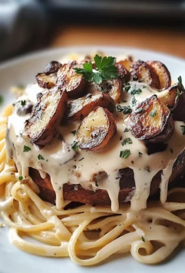 Delicious Chicken & Mushroom Alfredo Plated
