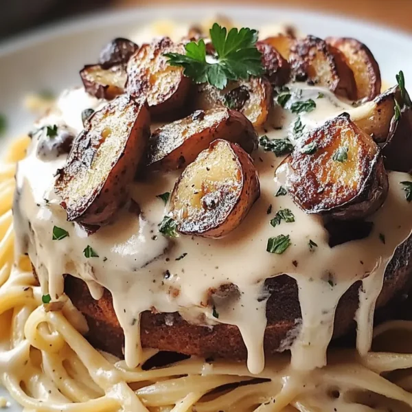 Delicious Chicken & Mushroom Alfredo Plated