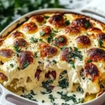 Creamy Chicken and Spinach Casserole Ready to Serve