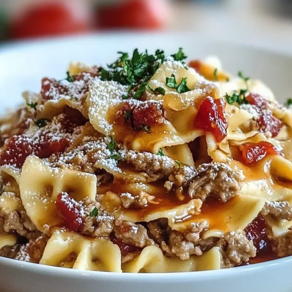 Delicious Creamy Ground Beef Bowtie Pasta with Cheese