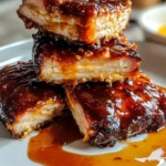 Crockpot Barbecue Ribs on a Serving Platter