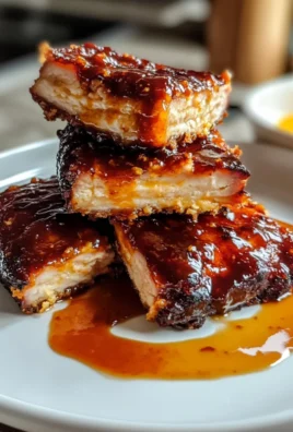 Crockpot Barbecue Ribs on a Serving Platter