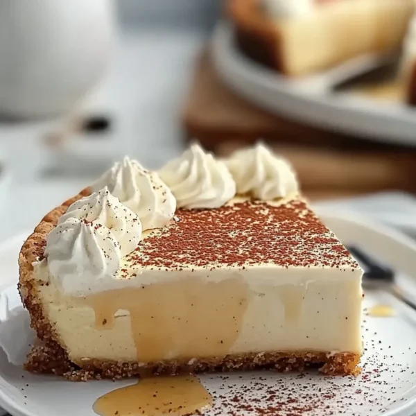 Creamy Easy No Bake Eggnog Pie Ready to Serve