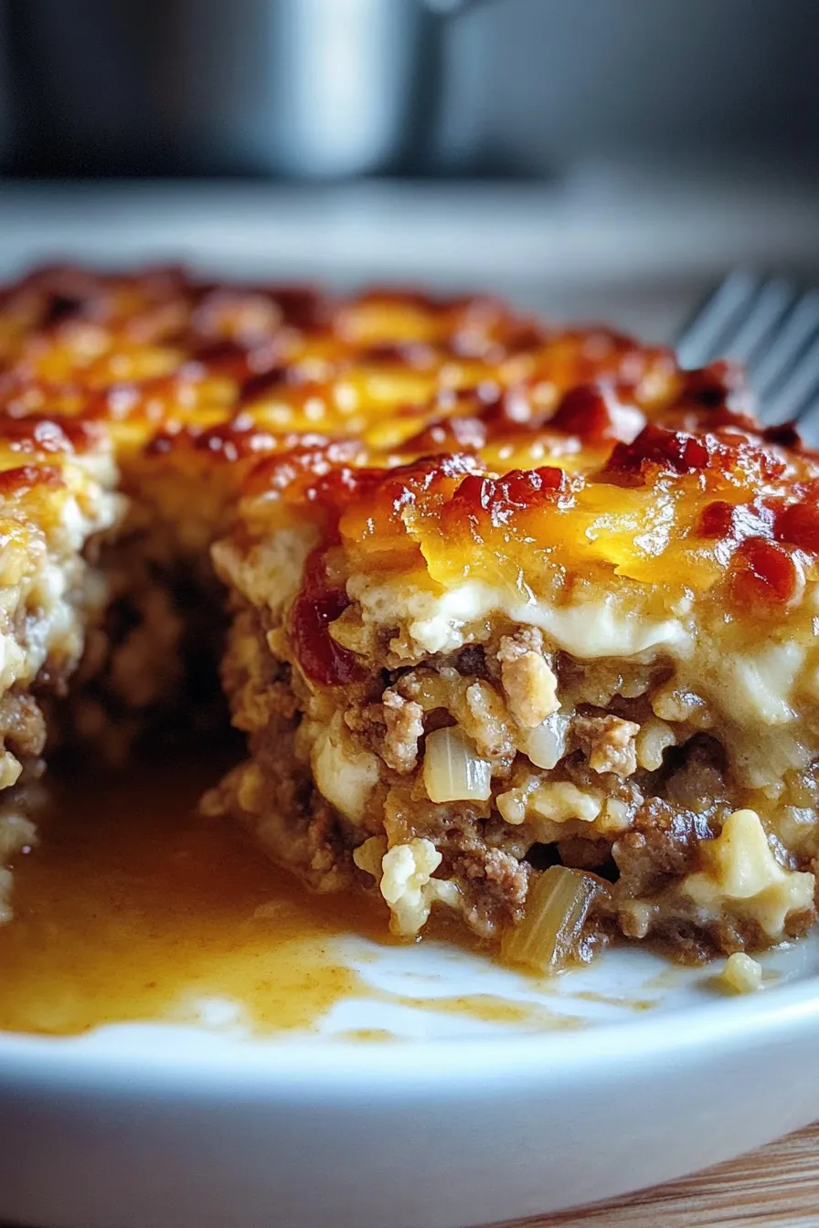 French Onion Ground Beef and Rice Casserole