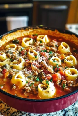 Sausage Tortellini Soup in a Bowl