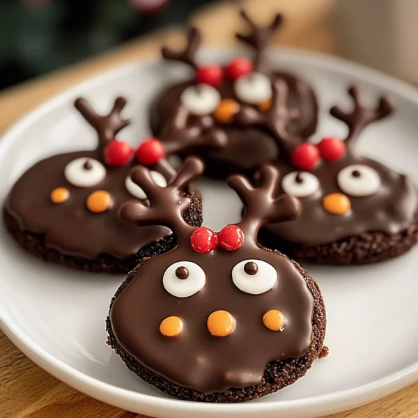 Easy Chocolate Reindeer Cookies