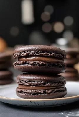 Midnight Chocolate Macarons