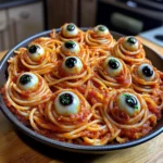 Spooky Spaghetti Eyeballs Dinner