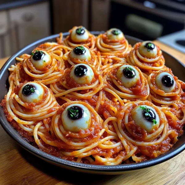 Spooky Spaghetti Eyeballs Dinner