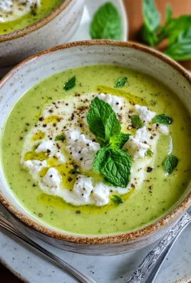 Chilled Zucchini Mint Soup with Goat Cheese