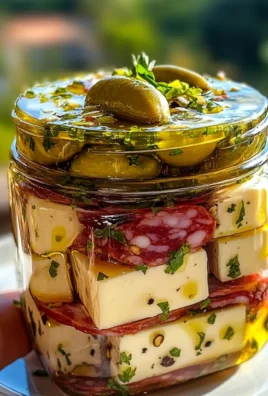 Easy Marinated Cheese Appetizer with Salami & Pickles Recipe