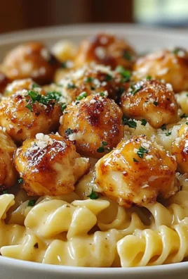 Garlic Butter Chicken Pasta Bites