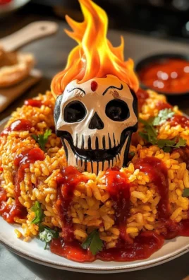 Inferno Rice Ring with Flaming Skull Salsa