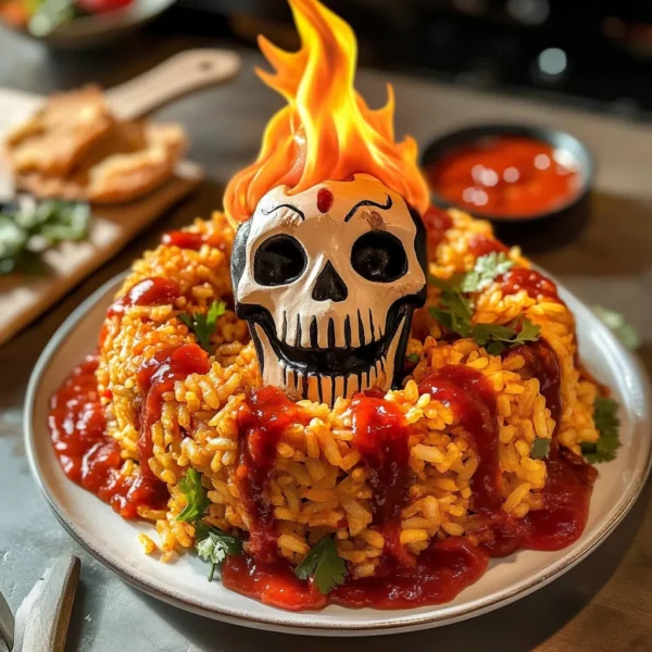 Inferno Rice Ring with Flaming Skull Salsa