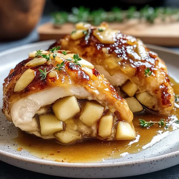 Maple Glazed Apple and Brie Stuffed Chicken