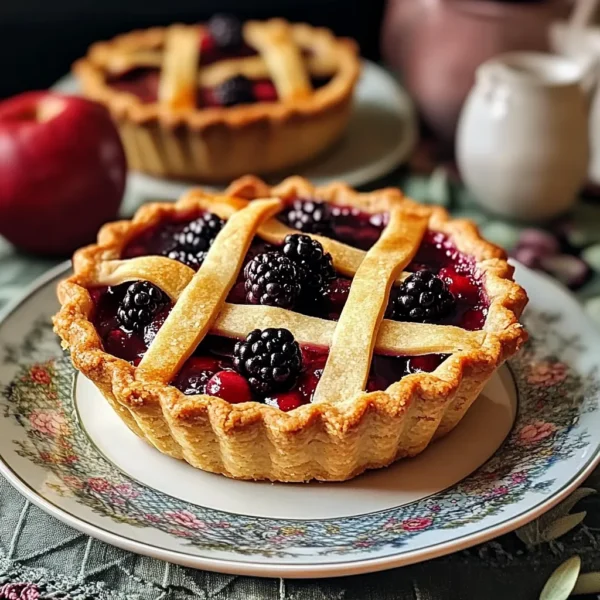 Mini Shortbread Pie with Berry & Apple Filling