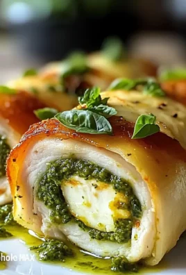 Pesto Provolone Parcel Perfection Juicy Chicken Roll Ups