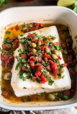Roasted Halibut with Red Pepper & Olive Relish