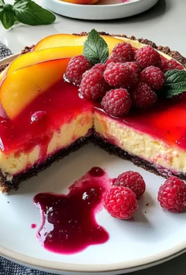 SUMMER BLISS PEACH AND RASPBERRY CHEESECAKE DELIGHT