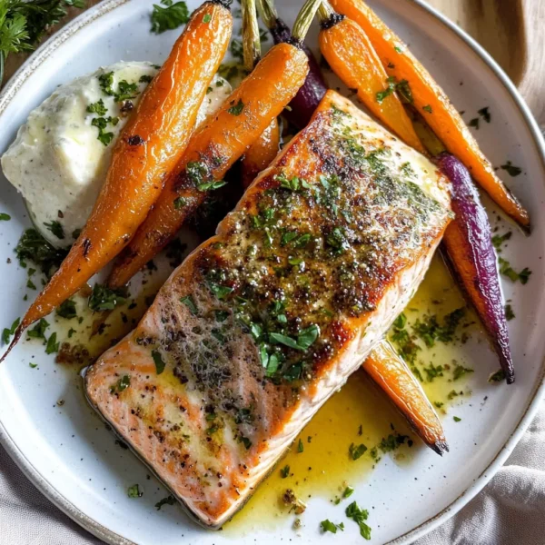 Simple Salmon Dinner with Roasted Carrots