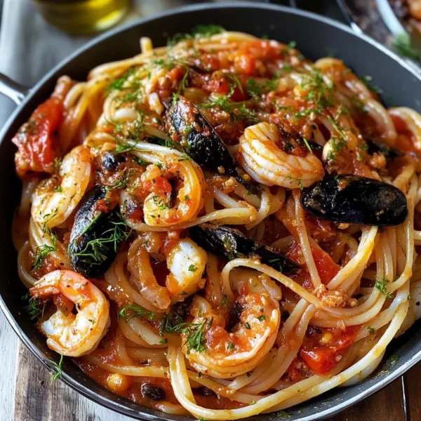 Spicy Tomato Seafood Pasta