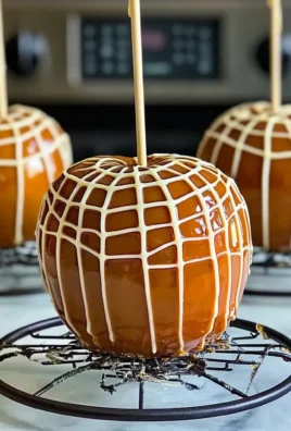 Spiderweb Caramel Apples