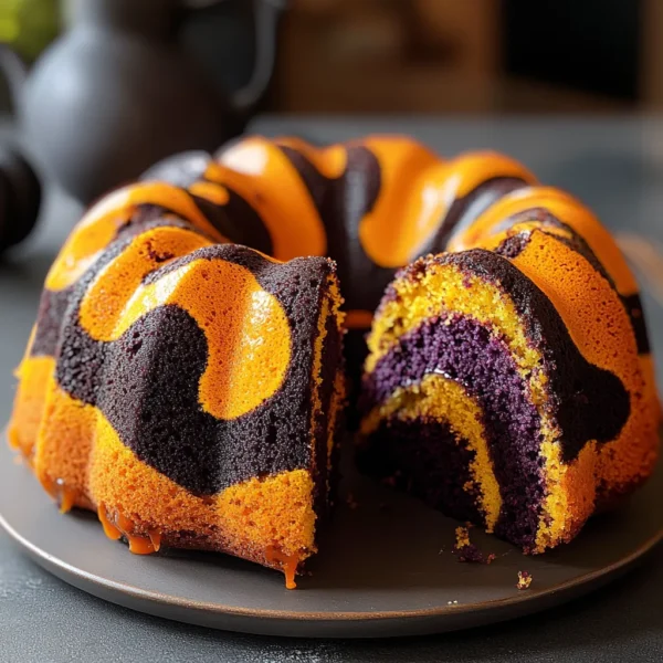Spooky Swirl Halloween Bundt Cake