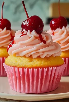 TROPICAL PINEAPPLE CUPCAKES WITH CHERRY BUTTERCREAM BLISS