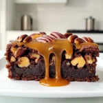 TURTLE BROWNIES WITH CARAMEL PECAN DELIGHTFUL TREAT