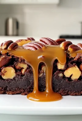 TURTLE BROWNIES WITH CARAMEL PECAN DELIGHTFUL TREAT