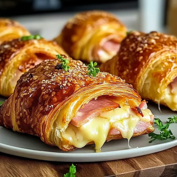 30-Minute Baked Ham and Cheese Croissants